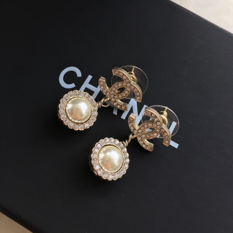  Fake Chanel Jewelry Brushed Gold Earrings RB548